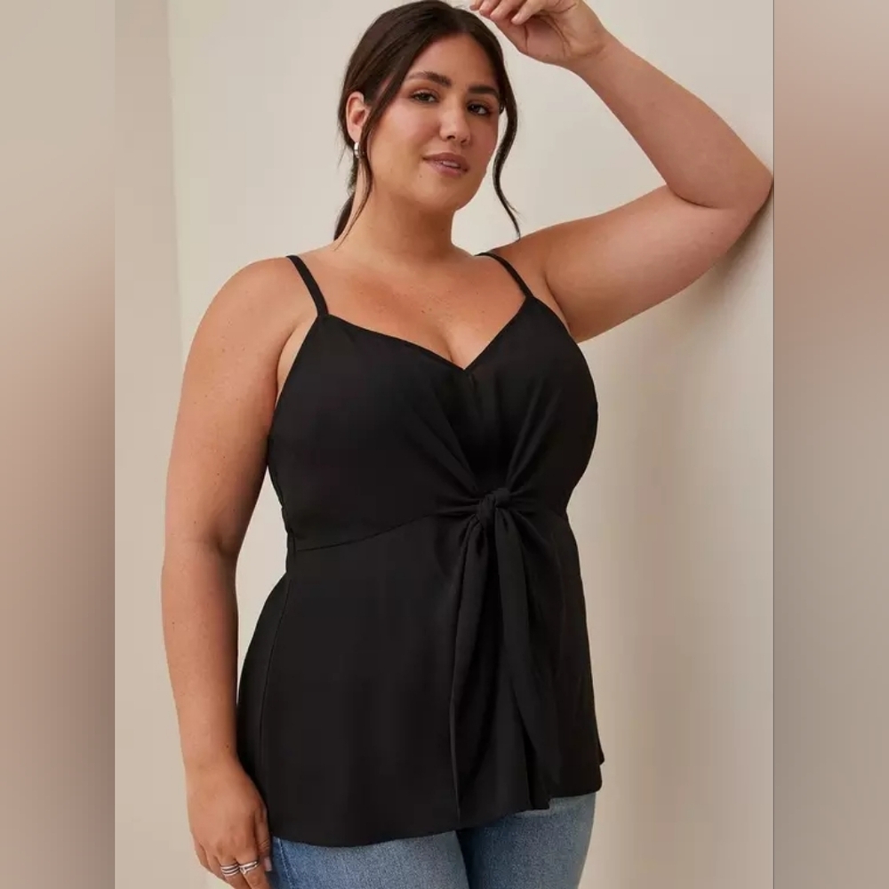 Peplum Georgette Tie-Front Cami PLUS SIZE 00/ M/L/ 10 (P3-11)